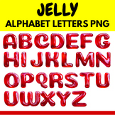 Red Jelly Letters PNG - Uppercase, Lowercase and Numbers, 