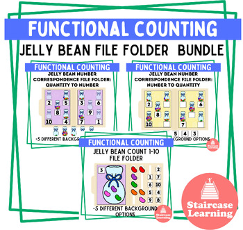 Preview of Jelly bean counting and number correspondence file folder BUNDLE