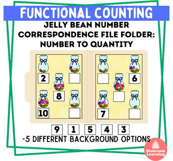 Preview of Jelly bean number correspondence file folder: Number to quantity