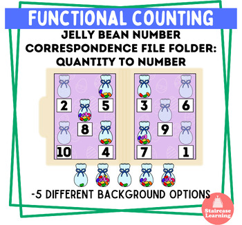 Preview of Jelly bean number correspondence file folder: Quantity to Number