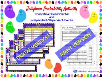 Preview of Jellybean Probability (independent, dependent) Digital + Print SOL 8.14 7.11