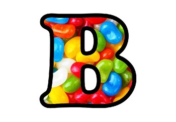 Preview of Jellybeans Bulletin Board Letters, Numbers and Symbols, Classroom Decor