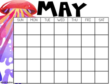 Jellyfish Calendars by Bobbi Bates | TPT