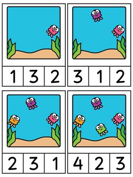 Jellyfish Counting Clip Cards 1-10 - Preschool Ocean, Summer Math Center