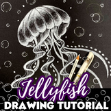 Jellyfish Drawing Tutorial | White Color Pencil | Middle/H