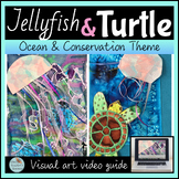 Jellyfish and Turtle art project with video tutorials Kind