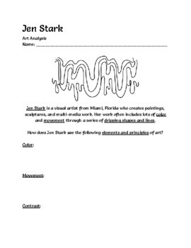 Jen Stark - Drip Drawing Art Project - Lesson Plan