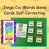 Jenga Cvc Words Game Cards Self-Correcting