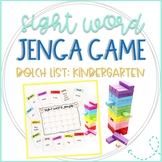 Jenga Sight Words Game for Kindergarten List