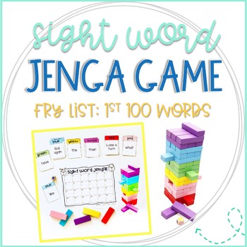 Preview of Jenga Fry Sight Words Game for 1st 100