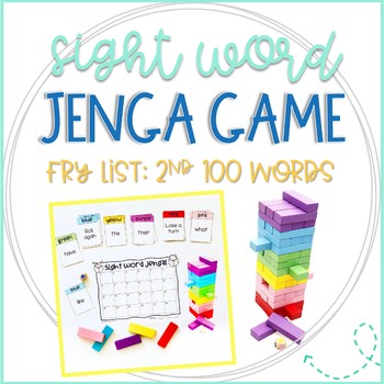 Preview of Jenga Fry Sight Words Game for 2nd 100