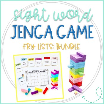 Preview of Jenga Fry Sight Words Game Bundle