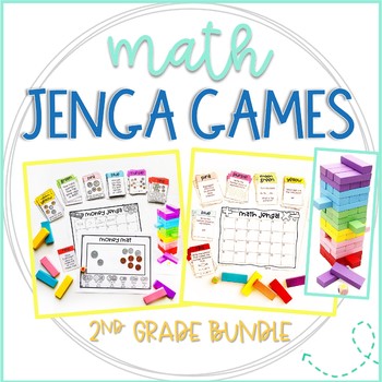 Preview of Math Jenga Games Growing Bundle for 2nd Grade