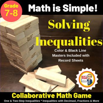 Preview of Jenga Math Game - Solving Inequalities