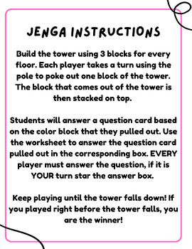 Preview of Jenga Review Proportions, Ratios, Unit Rate, Percents