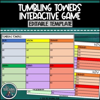 Preview of Jenga Tumbling Towers Editable 18 Question Template | Google Slides