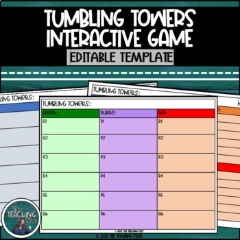Preview of Jenga Tumbling Towers Editable 36 Question Template | Powerpoint