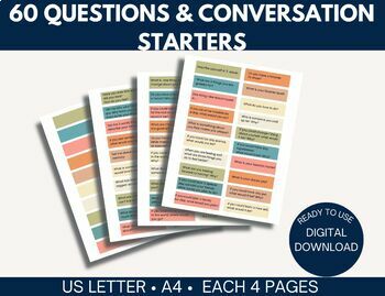 Preview of Jenga Conversation Rapport, Conversation Starter Cards, Social Psychology