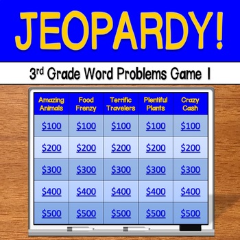 Preview of Jeopardy: 3rd Grade Word Problems (Game 1) - CCSS & PARCC Aligned!