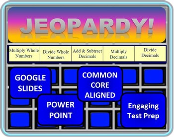 Preview of 5th Grade Math Jeopardy- Operations GOOGLE SLIDES AND POWERPOINT