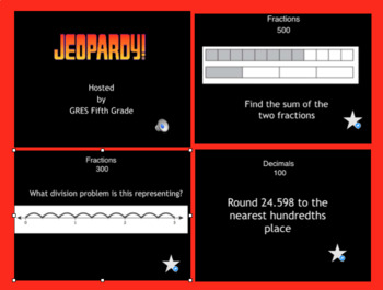 Preview of Digital Jeopardy 5th Grade STAAR Math Review