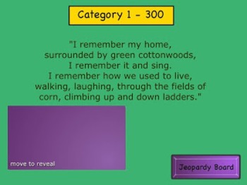 Preview of Jeopardy! American Indians (USHI Standards of Learning)