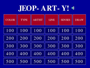 Preview of Jeopardy Art Game (JeopARTy) to Review Art Concepts