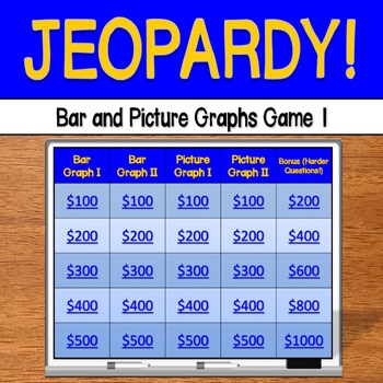 Preview of Jeopardy: Bar and Picture Graphs Game 1
