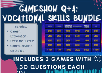 Preview of Gameshow Q&A: 3 Vocational Skills Games