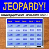Jeopardy: Consonant Blends & Digraphs & Vowel Teams BUNDLE