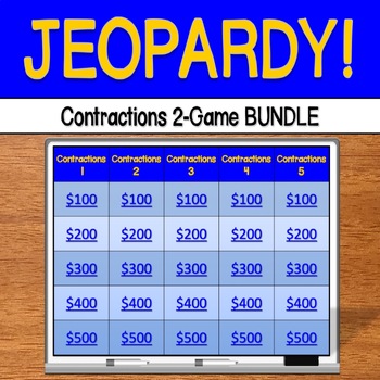 Preview of Jeopardy: Contractions 2 Game Bundle