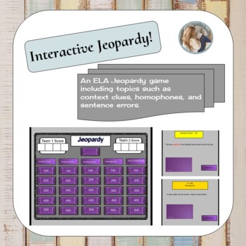Preview of Jeopardy ELA Grades 2-4