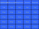 Jeopardy Game Basic Math Review