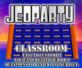 Preview of Jeopardy Powerpoint Template - Classroom Jeopardy