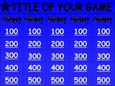 Jeopardy Game (Easy to modify for your class!) - 66 slide 
