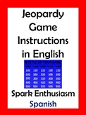 Jeopardy Game Instructions in English