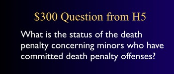 Preview of Jeopardy Game - Juvenile Law Criminal Law Constitution