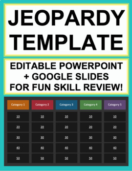 Preview of Jeopardy Game Show Test Prep | PowerPoint and Google Slide Editable Template