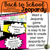 Jeopardy Game for Back to School