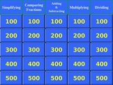 Jeopardy Game for Fractions & Mixed Number Computation Skills