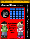 Distance Learning Math Game Show  - Decimals, Fractions, a