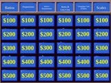 Jeopardy Game for Ratios, Proportions, Indirect Measuremen