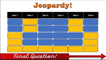 Preview of Jeopardy Game via Powerpoint Template & Scoresheet