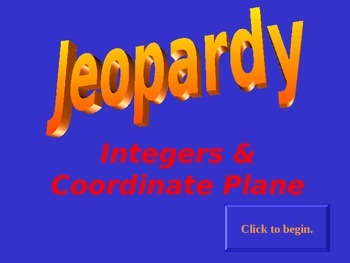 Preview of Jeopardy Integers & Coordinate Plane