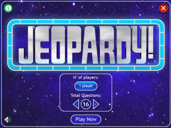 Preview of Jeopardy Interactive Game