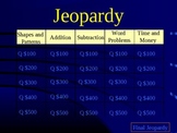 Jeopardy Kindergarten Math Review