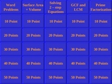 Jeopardy Math Review Powerpoint Game