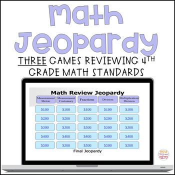 Jeopardy Math Review of 4th Grade Standards--THREE Games! | TpT