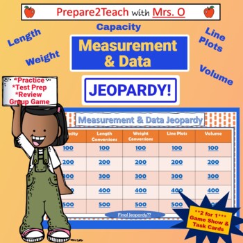 Preview of Jeopardy - Measurement & Data 2 in 1 Game (5.MD.1-5)