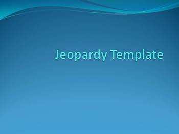 Preview of Jeopardy Microsoft Excel Template